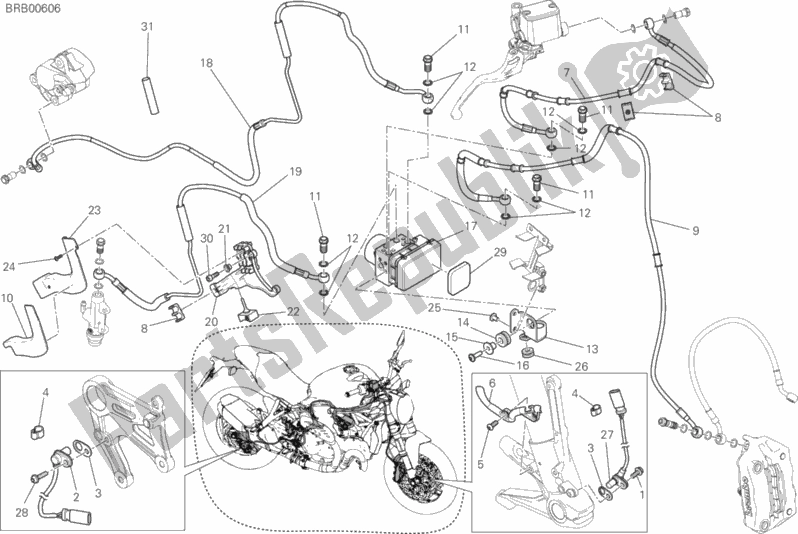 Toutes les pièces pour le Système De Freinage Antiblocage (abs) du Ducati Monster 821 USA 2019